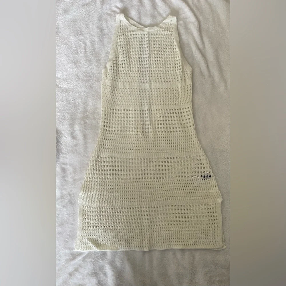 SHEIN Ivory Crochet Dress Pool/Beach Coverup - Picture 1 of 3